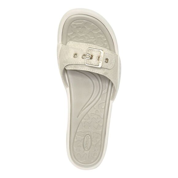 New! DR. SCHOLL'S Women's Rock On Slide Sandals Snakeprint Retro Shoe Color Tofu - Picture 2 of 5